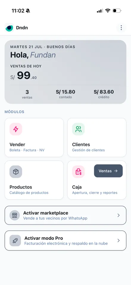 Inicio de la app con el tema Grafito en modo claro