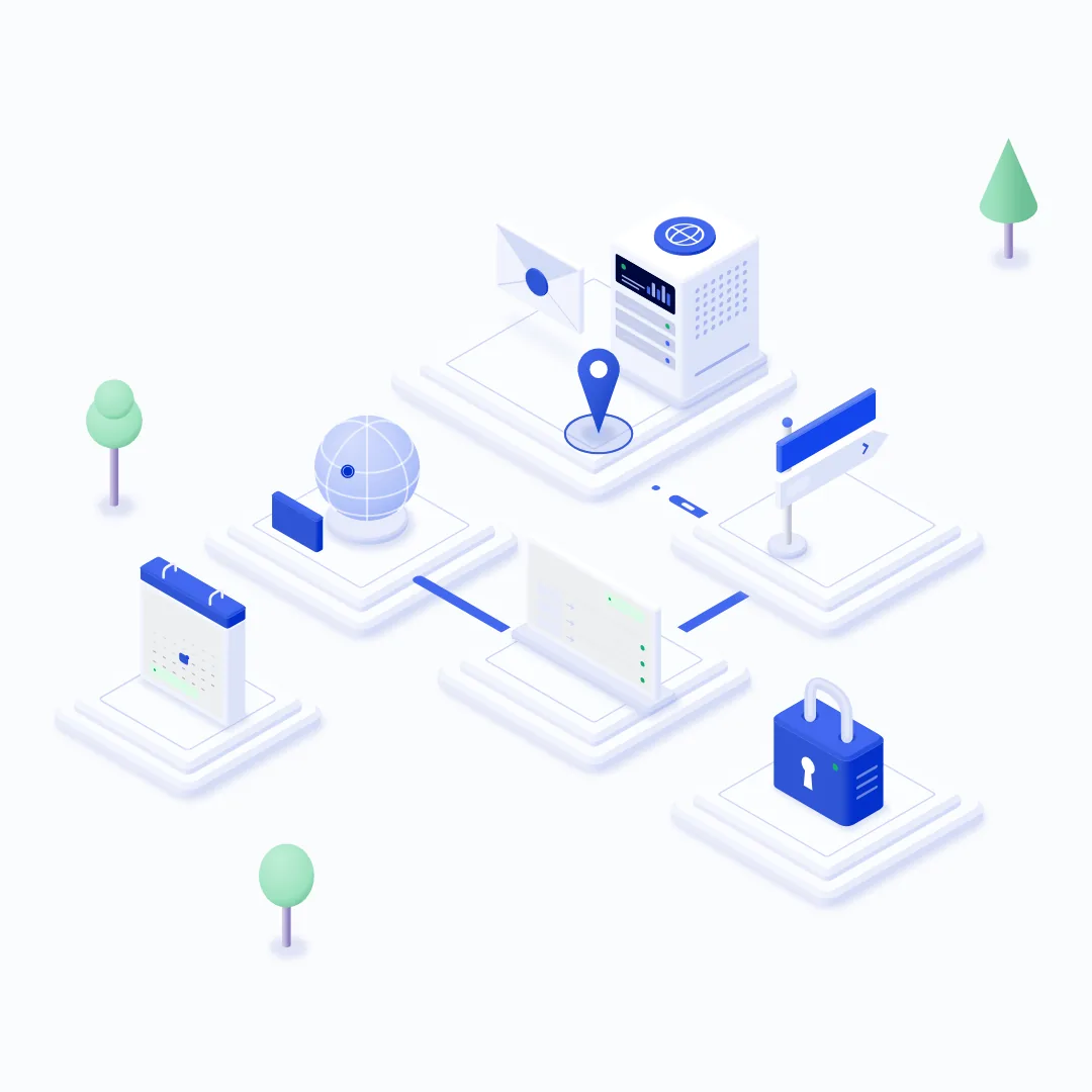 Tu dominio con su zona DNS, apuntado a tu hosting y a tu correo, con la renovación automática y el bloqueo de transferencia