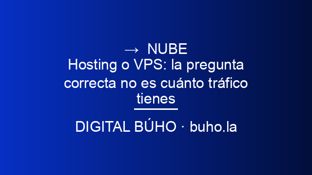 Hosting o VPS: la pregunta correcta no es cuánto tráfico tienes