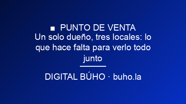 Un solo dueño, tres locales: lo que hace falta para verlo todo junto