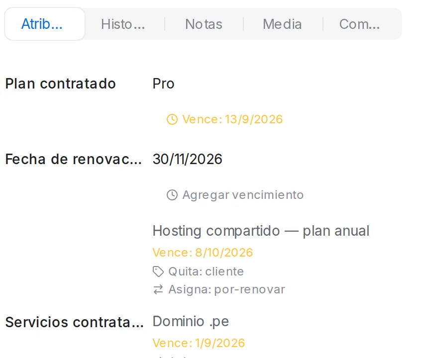 Configuración del vencimiento de un atributo con las etiquetas que se quitan y se asignan al vencer